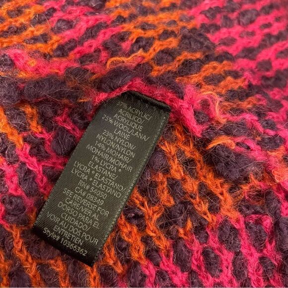 Rachel Roy Purple Orange Wool Blend Knit Open Front Cardigan Sweater Size MED - Picture 11 of 11